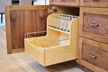 Pot rack storage drawer