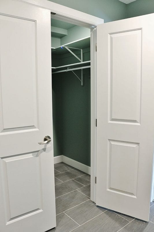 Walk-in closet at rear entry (custom feature)