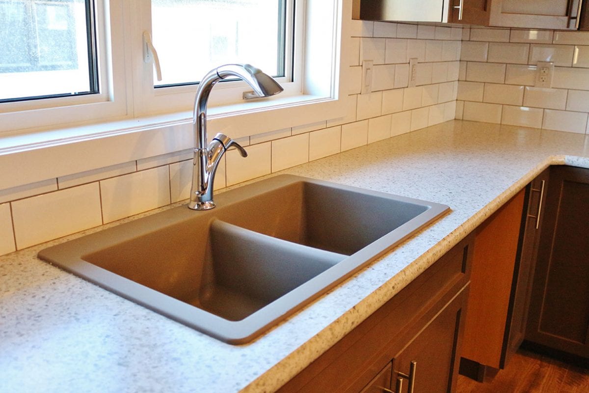 Truffle silgranit sink with Taymor Cypress faucet
