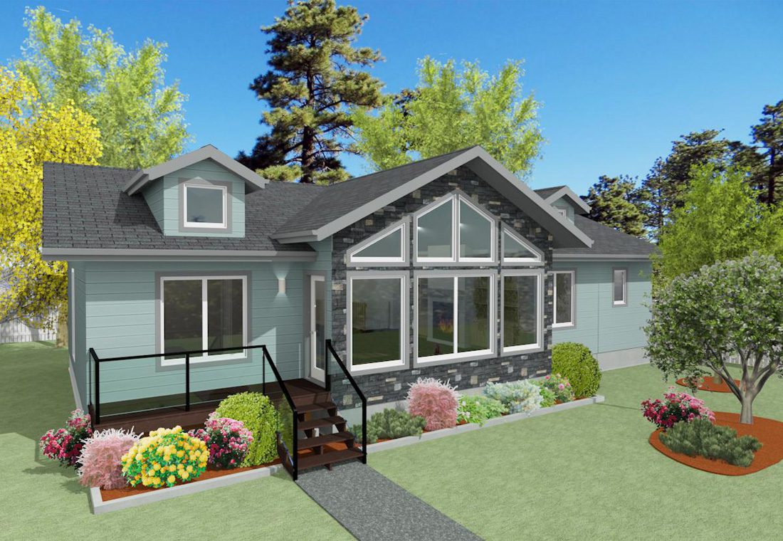 Exterior rendering of Grandview: 1532sq.ft. RTM home by J&H Homes