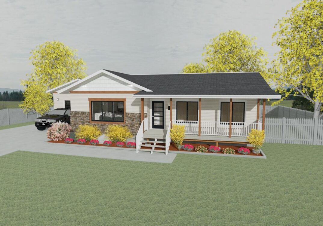 The Willowbrook II exterior rendering. Small bungalow