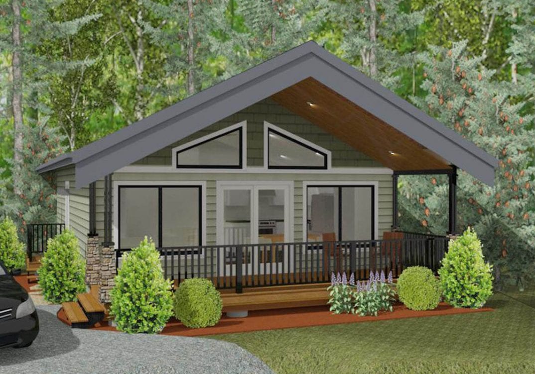 The Harptree II 1008sf RTM Cottage with 3 bedrooms - rendering