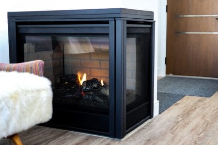 2-sided natural gas fireplace