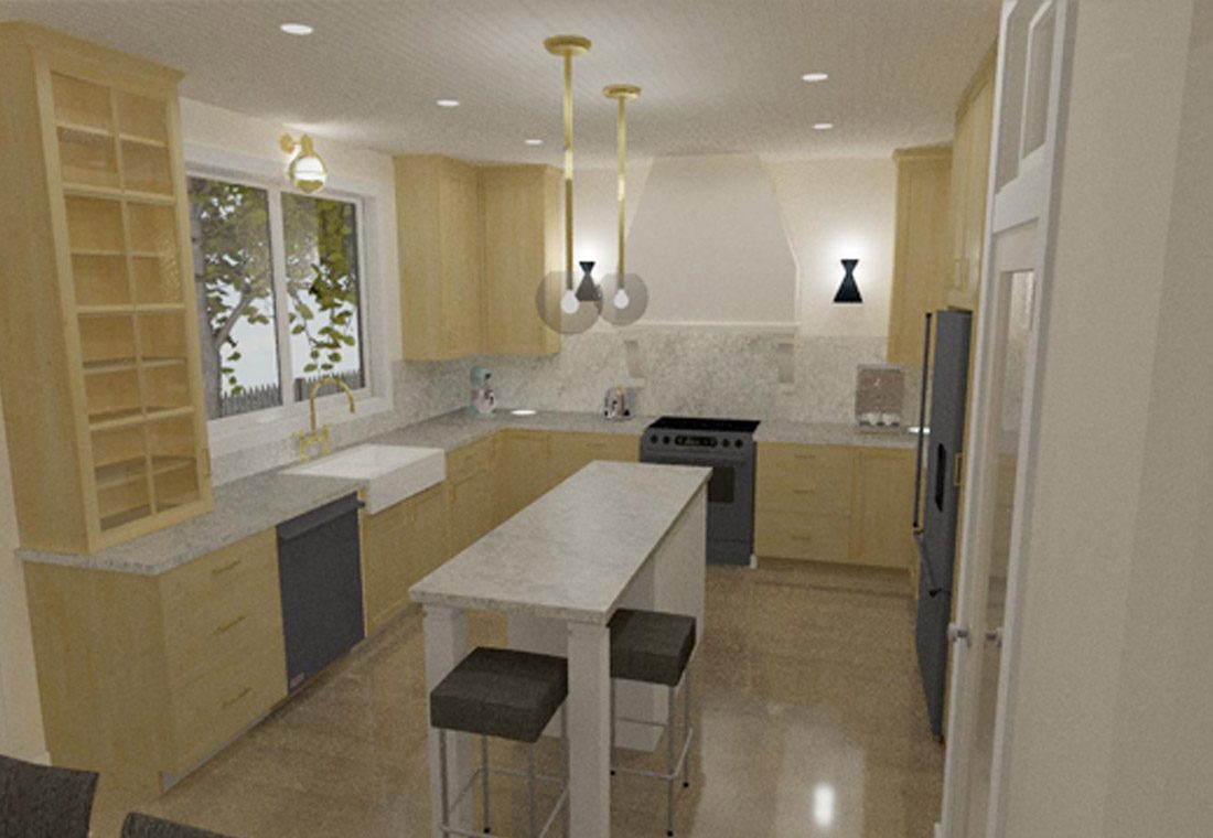 Kitchen rendering (details may not be exactly as shown)